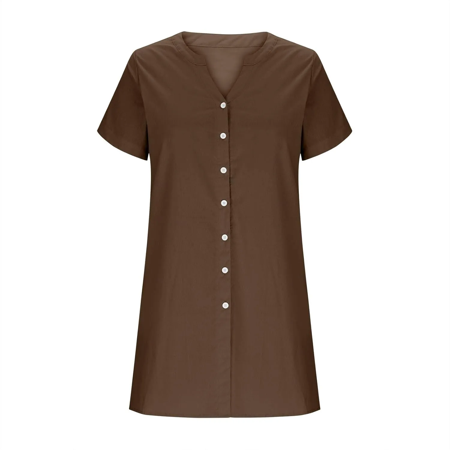 Women's Summer Short Dresses Trendy Button Down Plus Size V Neck Boho Sundress Spring Mini Dress 2025