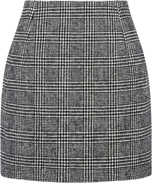 Womens Wool Plaid Mini Skirt Fall Winter High Waisted Bodycon Pencil Skirt Outfits for Women