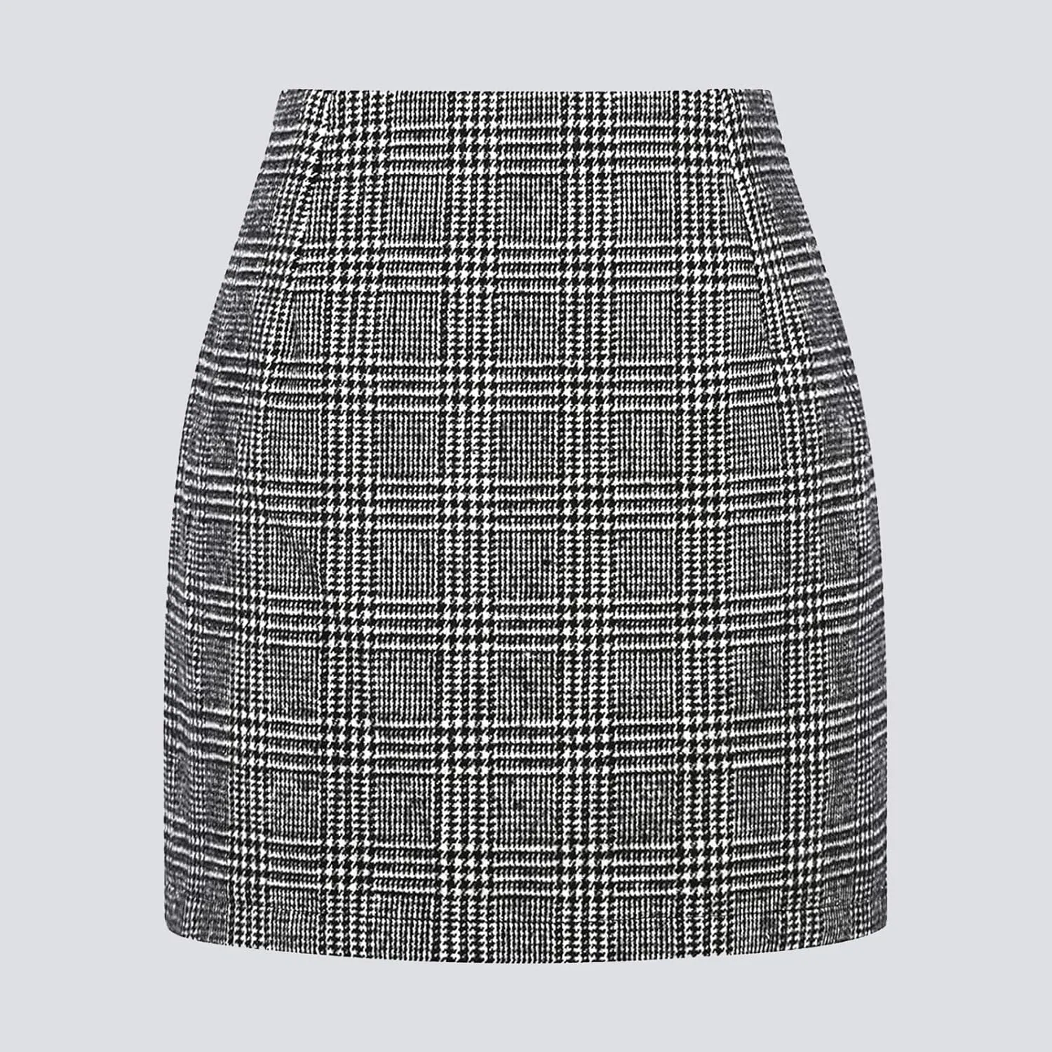 Womens Wool Plaid Mini Skirt Fall Winter High Waisted Bodycon Pencil Skirt Outfits for Women