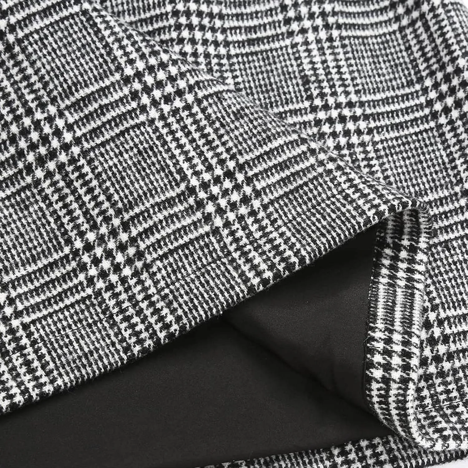 Womens Wool Plaid Mini Skirt Fall Winter High Waisted Bodycon Pencil Skirt Outfits for Women