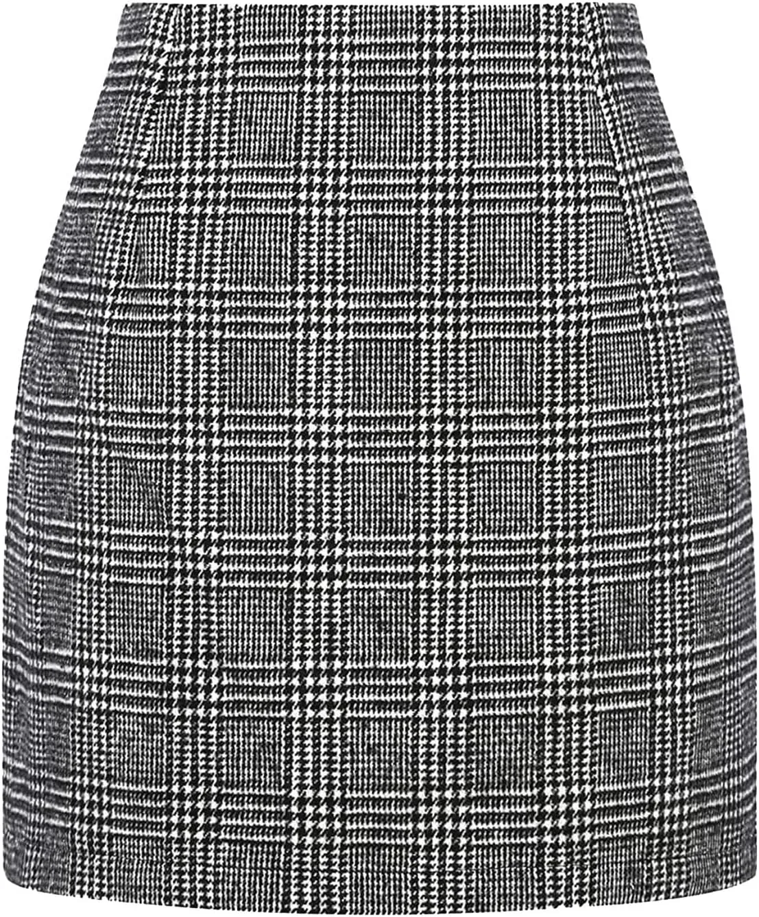 Womens Wool Plaid Mini Skirt Fall Winter High Waisted Bodycon Pencil Skirt Outfits for Women