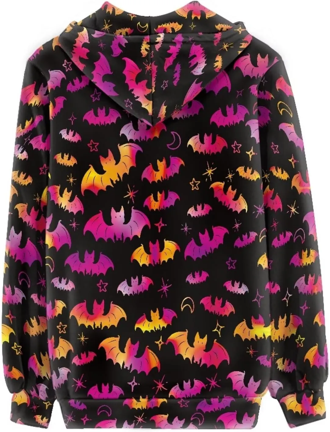 Women's Zip Up Hoodies Long Sleeve Hooded Sweatshirt Teen Girls Jacket Novelty Print Pullover